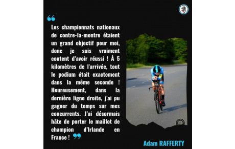 Adam RAFFERTY champion d'Irlande du Contre-La-Montre U19 !!